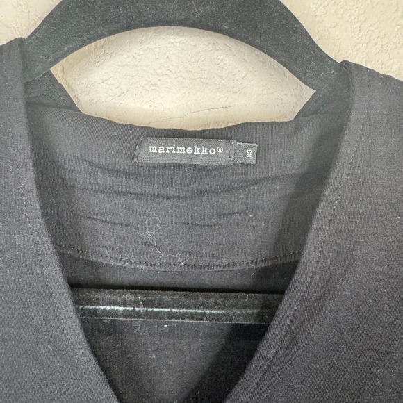 Marimekko Women's Oversized V-Neck T-Shirts Short Sleeve Black Size XS - Picture 5 of 13